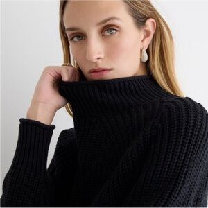 JCrew Cotton Black Turtleneck Sweater